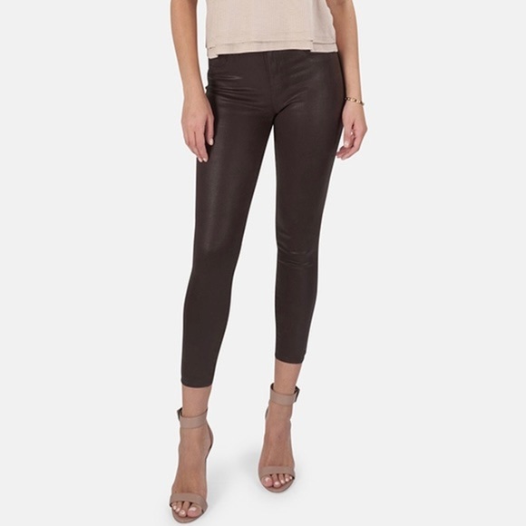 L'AGENCE Margot Skinny High Rise Jeans, Cocoa Coated - Picture 1 of 10